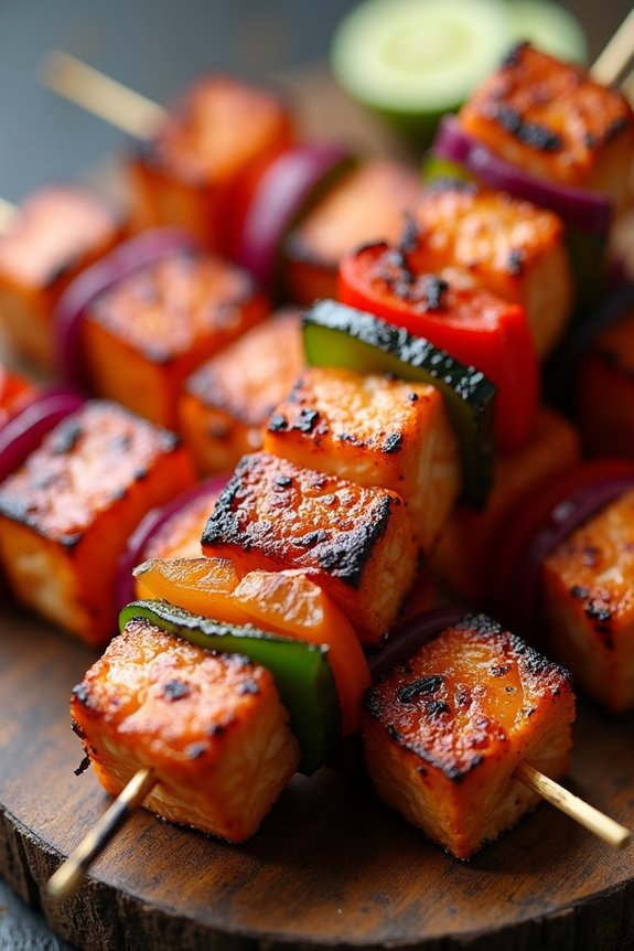 spicy cajun salmon skewers