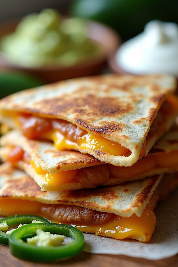 spicy grilled pork quesadillas