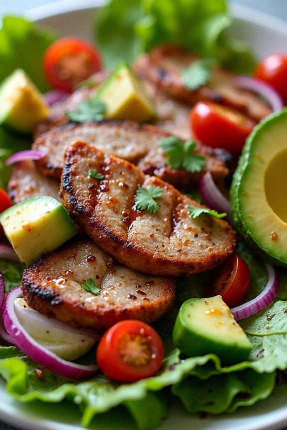 spicy grilled pork salad delight