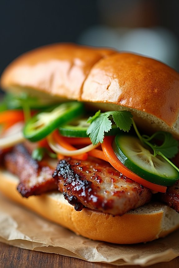 spicy grilled pork sandwich