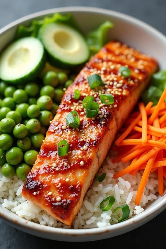 spicy grilled salmon bowl
