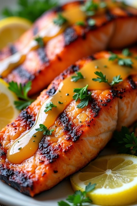 spicy lemon butter grilled salmon