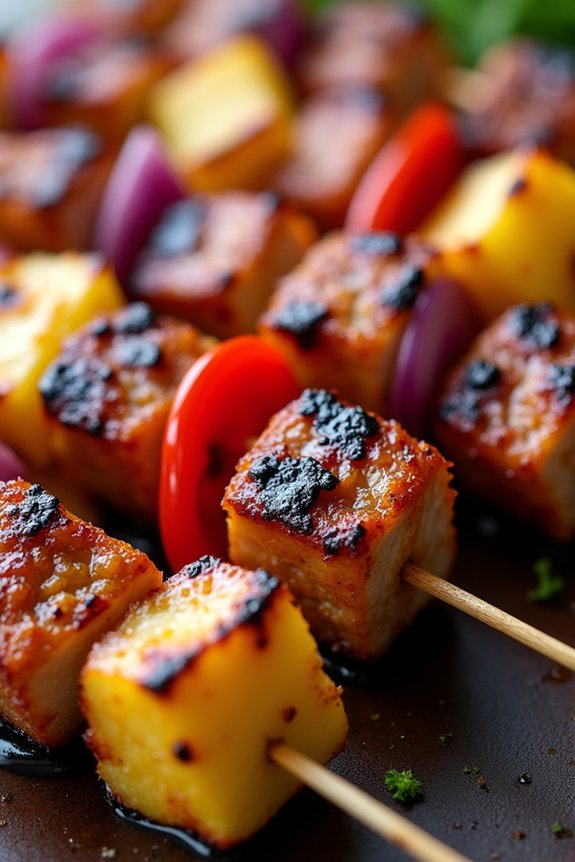 spicy pork with grilled pineapple