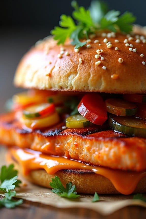 spicy salmon sandwich delight