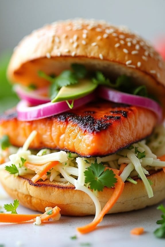 spicy salmon sandwich delight