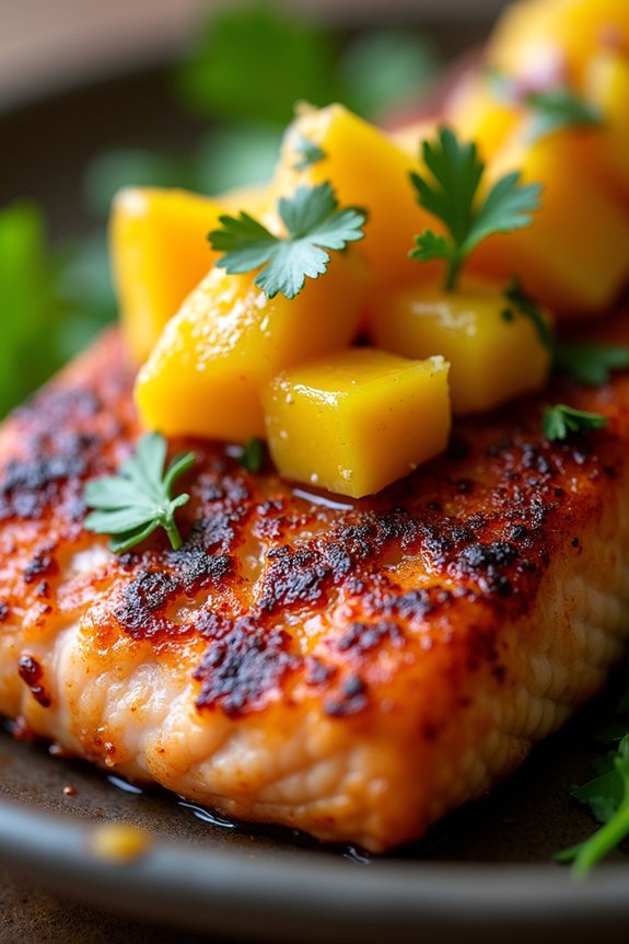 spicy salmon with chutney