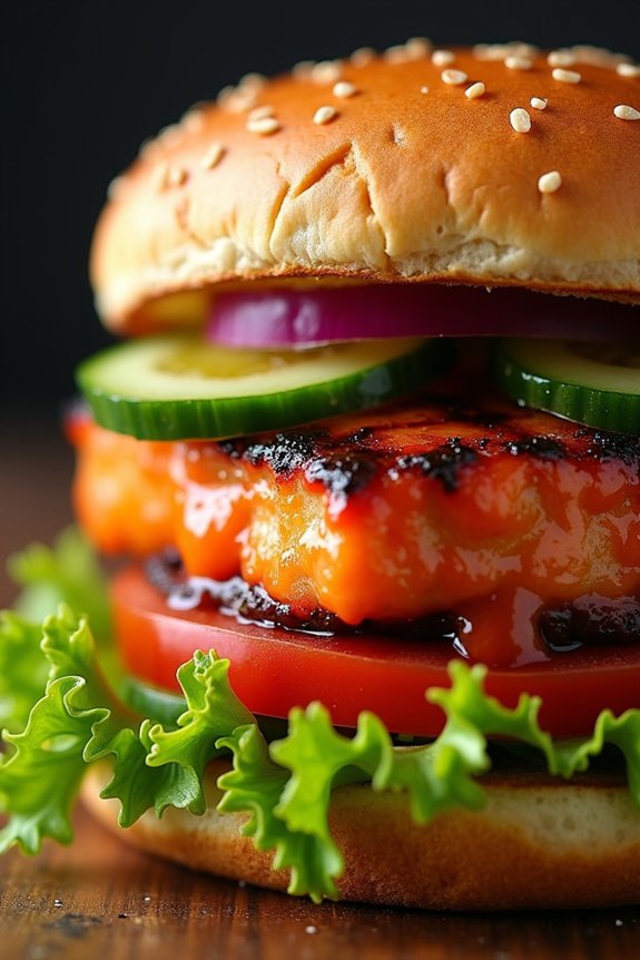 spicy sriracha salmon burger recipe