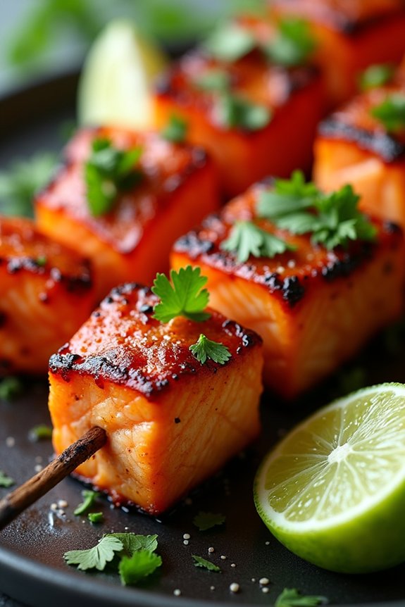 spicy sriracha salmon skewers recipe