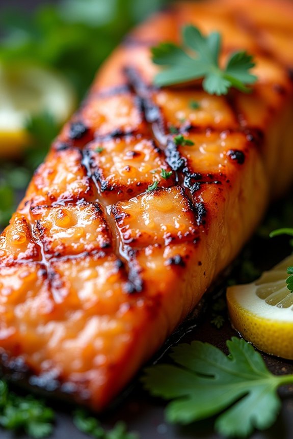 spicy sweet garlicky salmon
