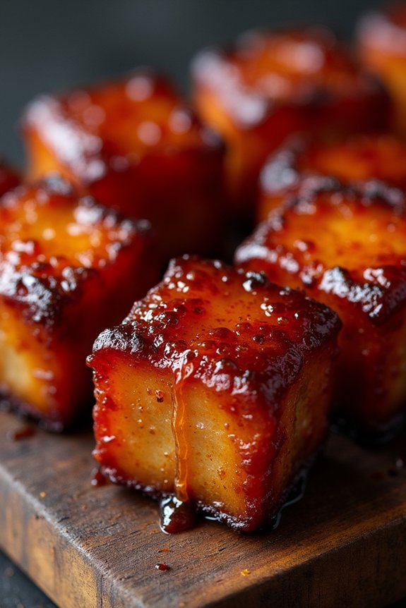 sriracha honey glazed pork belly