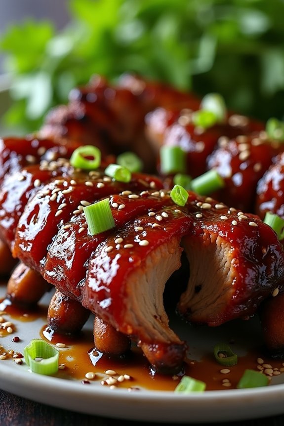 sticky sweet savory ribs