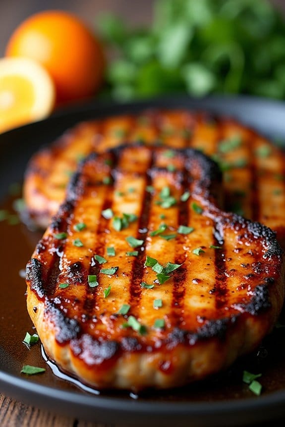 sweet and spicy pork chops