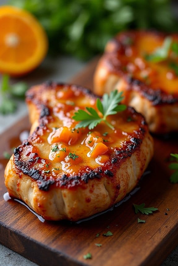 sweet and spicy pork chops