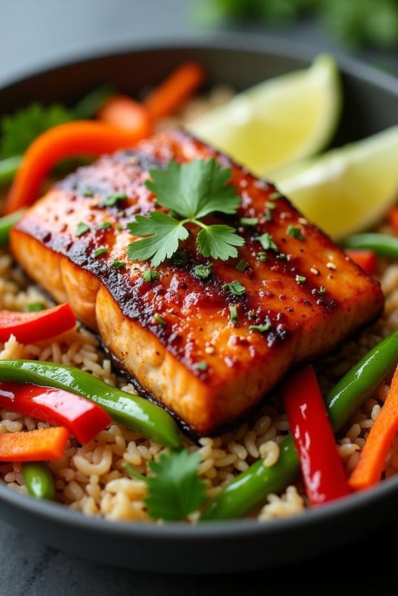 sweet chili salmon bowl