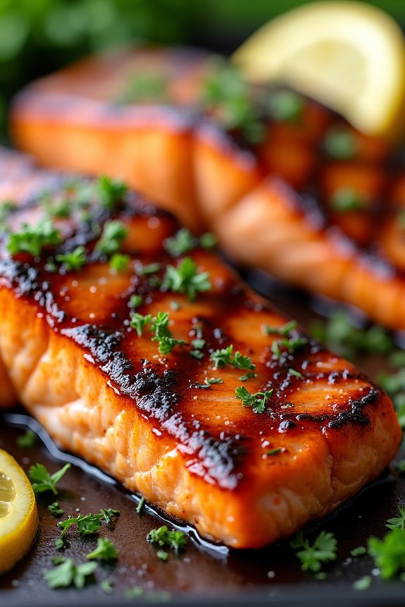 sweet spicy grilled salmon