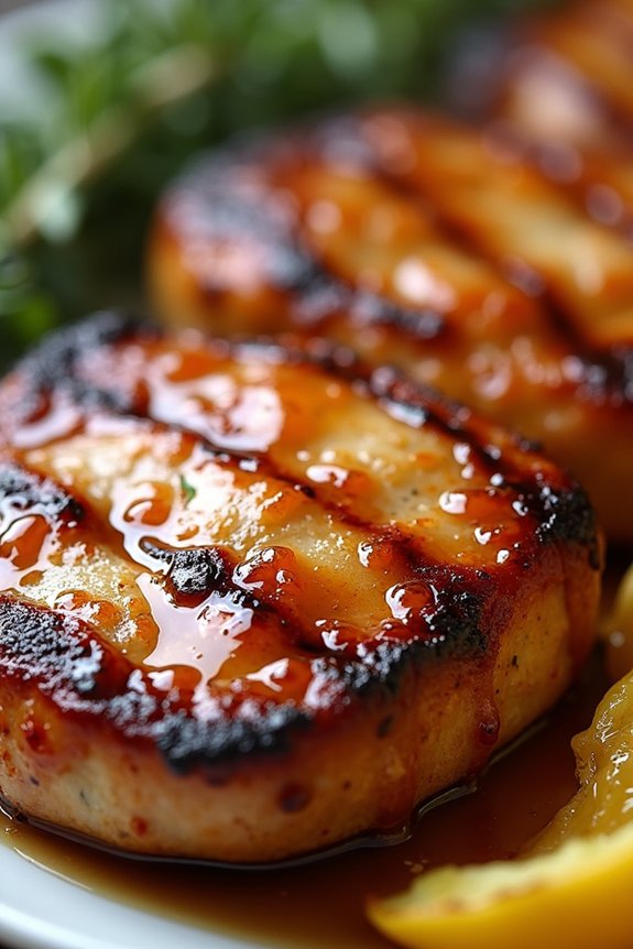 tangy glazed pork steaks