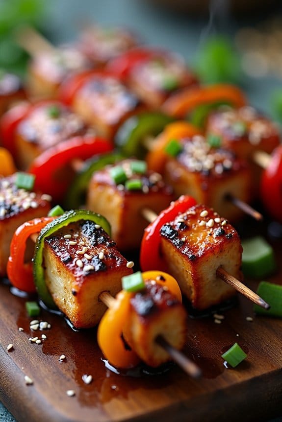 tangy teriyaki pork skewers