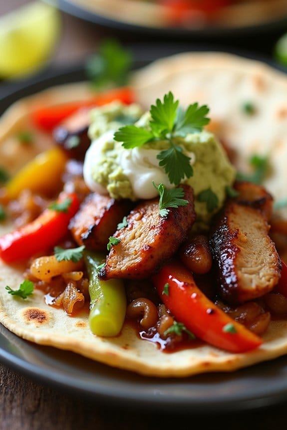 teriyaki infused pork fajitas