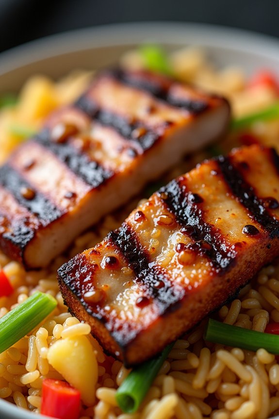 teriyaki pork with fried rice