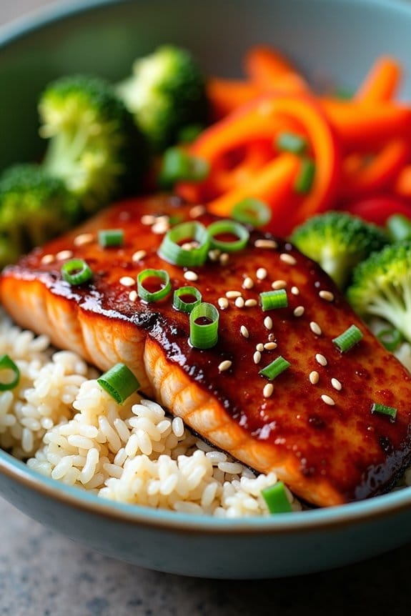teriyaki salmon rice bowl