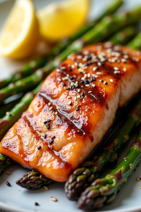 teriyaki salmon with asparagus