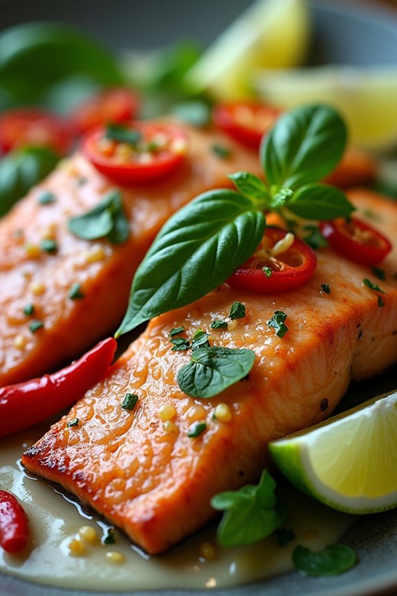 thai basil coconut salmon