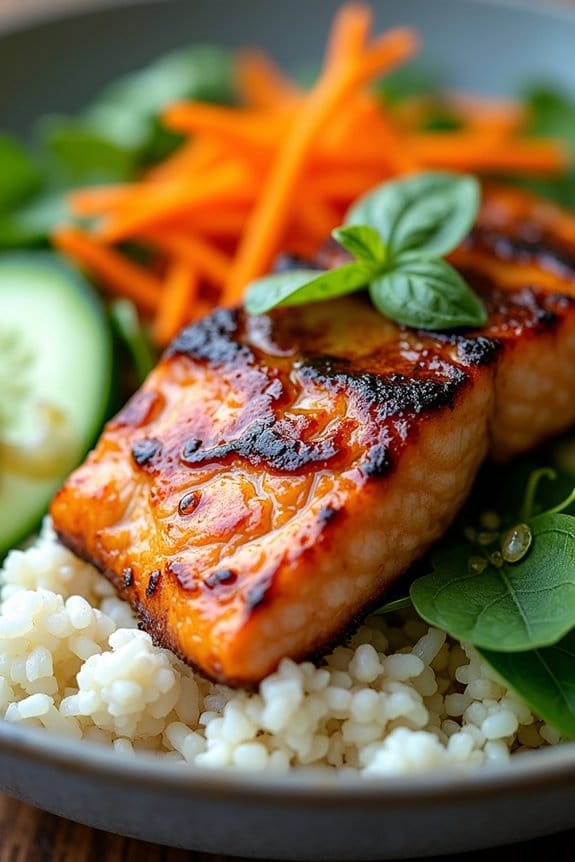 thai basil salmon bowl