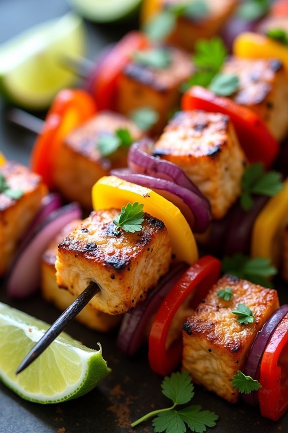 thai peanut salmon kabobs