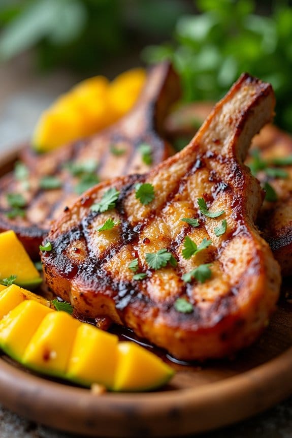 tropical grilled pork chops