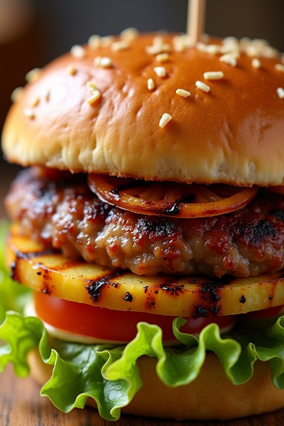 tropical hawaiian pork burgers