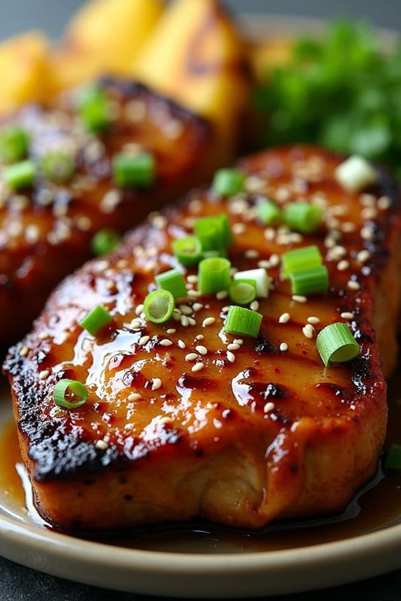 tropical honey soy pork chops