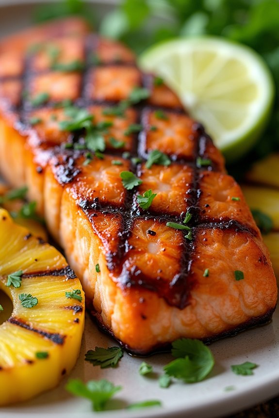 tropical pineapple grilled salmon