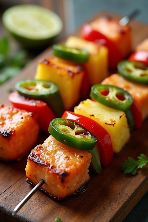 tropical salmon skewers delight