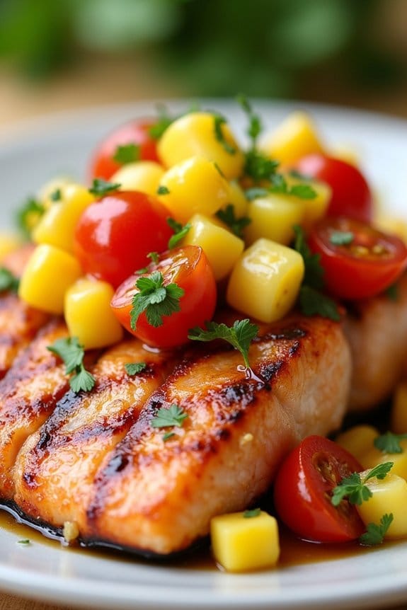tropical salmon with salsa