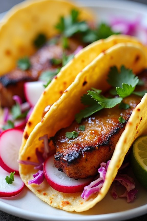 vibrant chipotle orange tacos