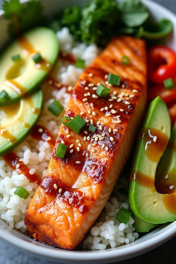 wasabi soy salmon bowl