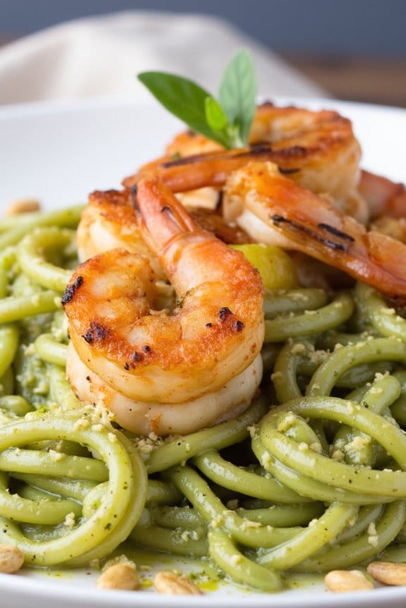 basil pesto shrimp pasta