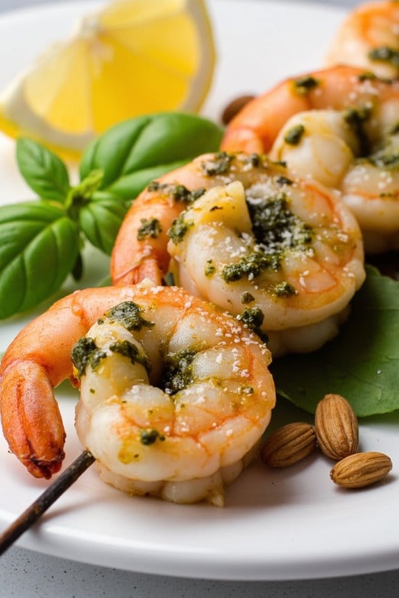 basil pesto shrimp skewers recipe