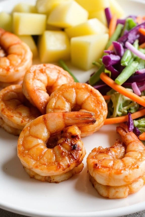 bbq shrimp with pineapple slaw