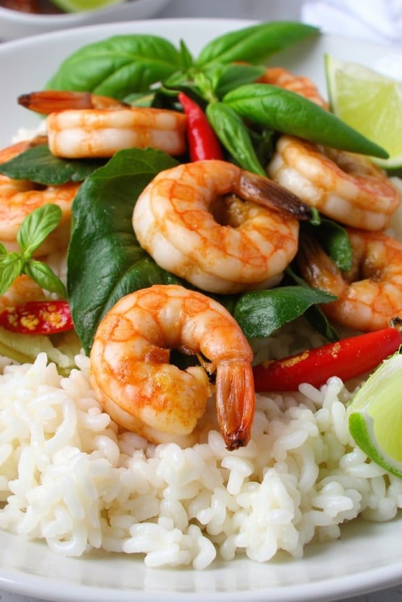 delicious shrimp with coconut rice