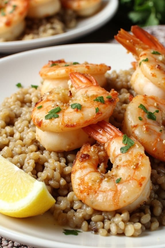 garlic parmesan shrimp quinoa