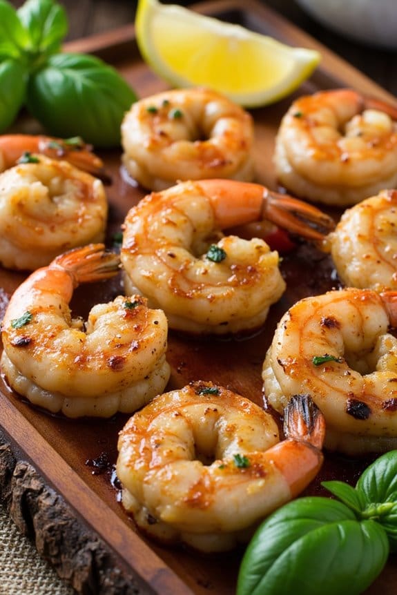 grilled shrimp with pesto marinade