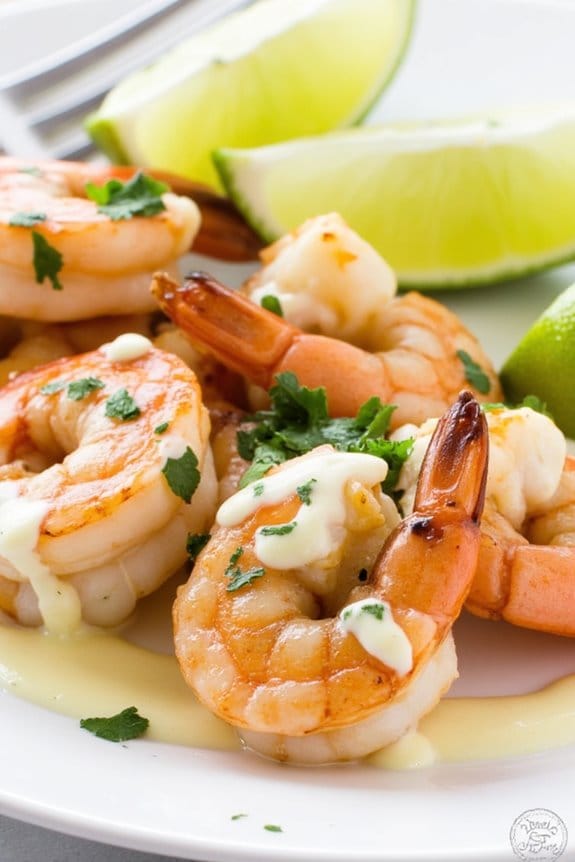 grilled shrimp with zesty cream