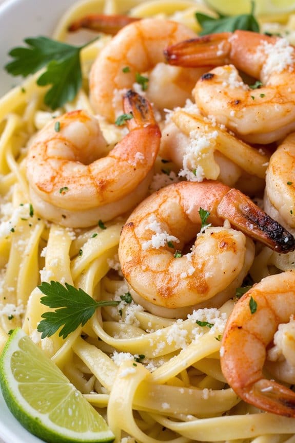 lime cilantro shrimp pasta delight