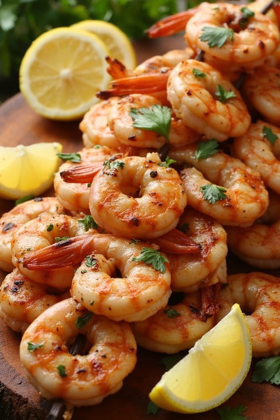 selecting shrimp for grilling