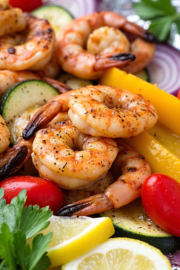 shrimp grilled in foil packets