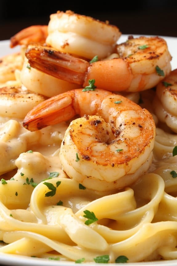 smoky grilled shrimp alfredo