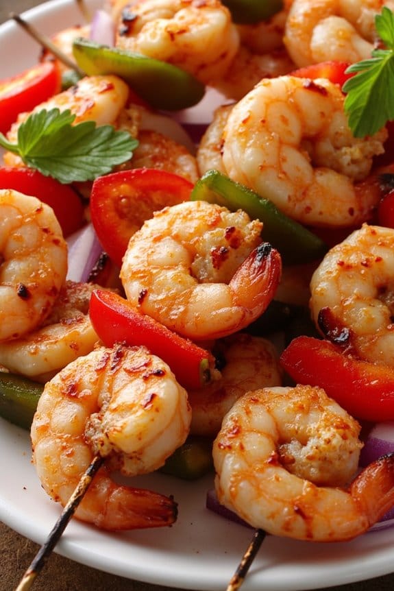 spicy caribbean shrimp skewers