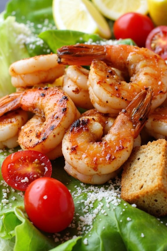 spicy shrimp caesar salad