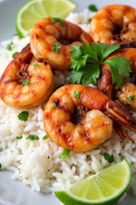 spicy shrimp with coconut rice